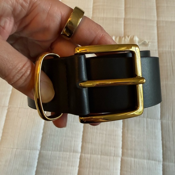 Freda Salvador Accessories - NWT Freda Salvador Randy Belt, black calf with gold hardware, size 0/1
